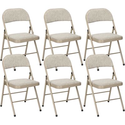 Homcom Set di 6 Sedie Pieghevoli Moderne in Acciaio e Poliestere, 45x46x78 cm, Beige Aosom Italy Homcom Set di 6 Sedie Pieghevoli Moderne in Acciaio e Poliestere, 45x46x78 cm, Beige Aosom Italy