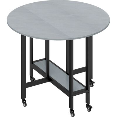 Homcom Tavolo da Pranzo Pieghevole con Ruote e Ripiano Aperto, Tavolo da Cucina per Spazi Ridotti, 100x100x75 cm, Grigio Cemento Aosom Italy Homcom Tavolo da Pranzo Pieghevole con Ruote e Ripiano Aperto, Tavolo da Cucina per Spazi Ridotti, 100x100x75 cm, Grigio Cemento Aosom Italy