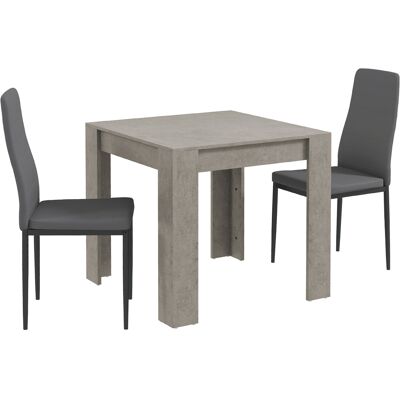 Homcom Set da Pranzo Moderno 3 Pezzi con Tavolo Cucina 80x80cm e 2 Sedie Eleganti Grigio per Arredare la Tua Cucina con Stile e Comfort Aosom Homcom Set da Pranzo Moderno 3 Pezzi con Tavolo Cucina 80x80cm e 2 Sedie Eleganti Grigio per Arredare la Tua Cucina con Stile e Comfort Aosom