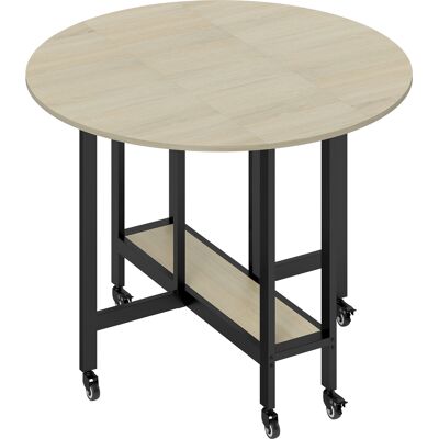 Homcom Tavolo pieghevole, Tavolo con funzione pieghevole e ripiano aperto, Tavolo da cucina con ruote per sala da pranzo, piccoli spazi, Legno naturale Aosom Italy Homcom Tavolo pieghevole, Tavolo con funzione pieghevole e ripiano aperto, Tavolo da cucina con ruote per sala da pranzo, piccoli spazi, Legno naturale Aosom Italy