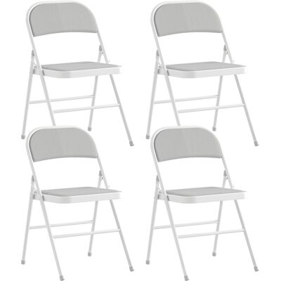 Homcom Set da 4 sedie pieghevoli sedie da pranzo portatili telaio in acciaio 45 x 46 x 78 cm bianco Aosom Italy Homcom Set da 4 sedie pieghevoli sedie da pranzo portatili telaio in acciaio 45 x 46 x 78 cm bianco Aosom Italy
