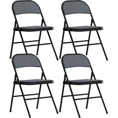 Homcom Set da 4 sedie pieghevoli per sala da pranzo sedie pieghevoli portatili struttura in acciaio 45 x 46 x 78 cm grigio Aosom Italy Homcom Set da 4 sedie pieghevoli per sala da pranzo sedie pieghevoli portatili struttura in acciaio 45 x 46 x 78 cm grigio Aosom Italy