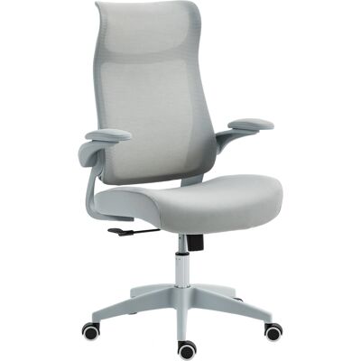Homcom Sedia da Ufficio Ergonomica con Braccioli Regolabili, Schienale a Rete e Poggiatesta, Grigio Aosom Italy Homcom Sedia da Ufficio Ergonomica con Braccioli Regolabili, Schienale a Rete e Poggiatesta, Grigio Aosom Italy