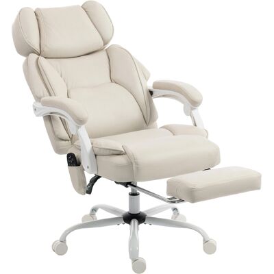 Homcom Sedia da ufficio con schienale alto, massaggio a vibrazione e riscaldamento, ergonomica, reclinabile, con poggiapiedi, bianco crema Aosom Italy Homcom Sedia da ufficio con schienale alto, massaggio a vibrazione e riscaldamento, ergonomica, reclinabile, con poggiapiedi, bianco crema Aosom Italy