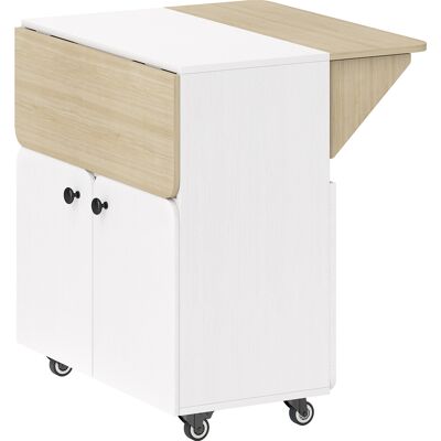 Homcom Tavolo da pranzo pieghevole su ruote, tavolo da cucina 4 persone, 2 ribalte, ripiano, armadietto, 70x83x75cm, bianco Aosom Italy Homcom Tavolo da pranzo pieghevole su ruote, tavolo da cucina 4 persone, 2 ribalte, ripiano, armadietto, 70x83x75cm, bianco Aosom Italy
