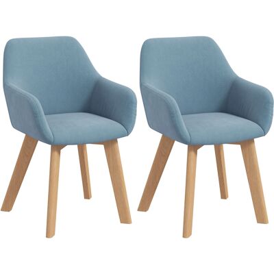 Homcom Set di 2 sedie da pranzo Sedia Seduta imbottita in tessuto effetto velluto Gambe in legno, blu Aosom Italy Homcom Set di 2 sedie da pranzo Sedia Seduta imbottita in tessuto effetto velluto Gambe in legno, blu Aosom Italy