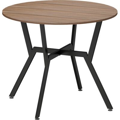 Homcom Tavolo Rotondo da Soggiorno per 2 Persone con Sostegno a X, in Legno e Acciaio, Ø90x76 cm, Nero e Marrone Homcom Tavolo Rotondo da Soggiorno per 2 Persone con Sostegno a X, in Legno e Acciaio, Ø90x76 cm, Nero e Marrone