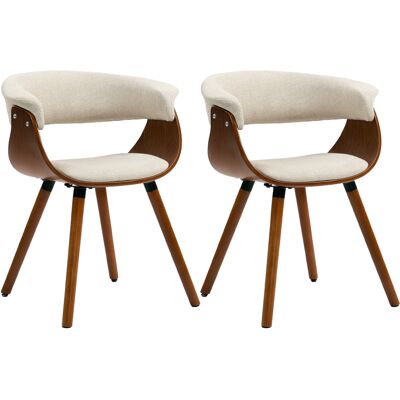 Homcom Set di 2 sedie da pranzo, sedie da cucina imbottite con schienale curvo e gambe in legno massello, beige Aosom Italy Homcom Set di 2 sedie da pranzo, sedie da cucina imbottite con schienale curvo e gambe in legno massello, beige Aosom Italy