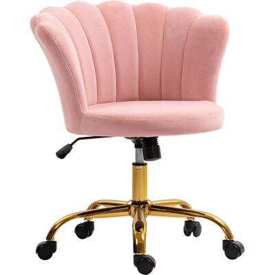 Homcom Sedia da ufficio in velluto, sedia da parrucchiere con schienale a petalo, regolabile in altezza, 69 x 64 x 80-90 cm, rosa Aosom Italy Homcom Sedia da ufficio in velluto, sedia da parrucchiere con schienale a petalo, regolabile in altezza, 69 x 64 x 80-90 cm, rosa Aosom Italy