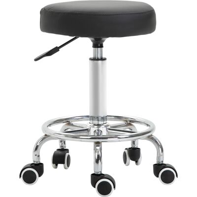 Vinsetto Sgabello con Ruote, sgabello da massaggio con altezza regolabile 50-64 cm e seduta imbottita, girevole 360°, nero Aosom Italy Vinsetto Sgabello con Ruote, sgabello da massaggio con altezza regolabile 50-64 cm e seduta imbottita, girevole 360°, nero Aosom Italy