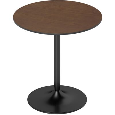 Homcom Tavolo da pranzo rotondo 70 cm per 2 persone con piano in legno massello impiallacciato e base in acciaio marrone Aosom Italy Homcom Tavolo da pranzo rotondo 70 cm per 2 persone con piano in legno massello impiallacciato e base in acciaio marrone Aosom Italy