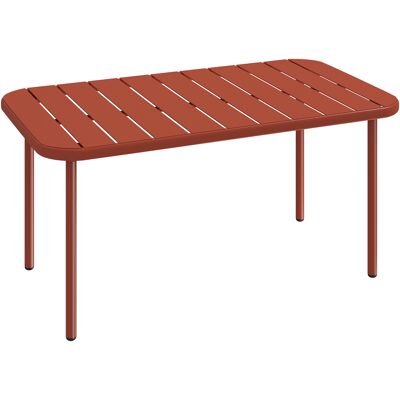 Outsunny Tavolino da Giardino in Acciaio Zincato con Piano a Doghe, Tavolino Rettangolare dagli Angoli Arrotondati, 90x50x43 cm, Rosso Aosom Italy Outsunny Tavolino da Giardino in Acciaio Zincato con Piano a Doghe, Tavolino Rettangolare dagli Angoli Arrotondati, 90x50x43 cm, Rosso Aosom Italy