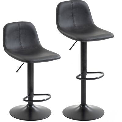 Homcom Set da 2 Sgabelli da Bar, Sedie da Bar con Altezza Regolabile, Schienale e Poggiapiedi, Girevoli 360°, Piedi in Acciaio, Nero Aosom Italy Homcom Set da 2 Sgabelli da Bar, Sedie da Bar con Altezza Regolabile, Schienale e Poggiapiedi, Girevoli 360°, Piedi in Acciaio, Nero Aosom Italy