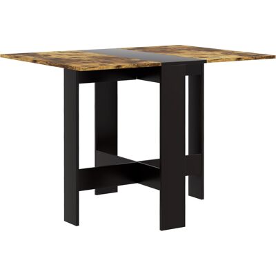 Homcom Tavolo Pieghevole da Pranzo, Tavolo da Cucina con Ali Ribaltabili per Spazi Ridotti, 103x76x73,5 cm, Nero e Marrone Rustico Aosom Italy Homcom Tavolo Pieghevole da Pranzo, Tavolo da Cucina con Ali Ribaltabili per Spazi Ridotti, 103x76x73,5 cm, Nero e Marrone Rustico Aosom Italy