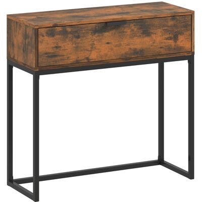 Homcom Tavolo da ingresso con cassetto, Consolle industriale per ingresso e soggiorno, 80x30x76 cm, Nero Aosom Italy Homcom Tavolo da ingresso con cassetto, Consolle industriale per ingresso e soggiorno, 80x30x76 cm, Nero Aosom Italy