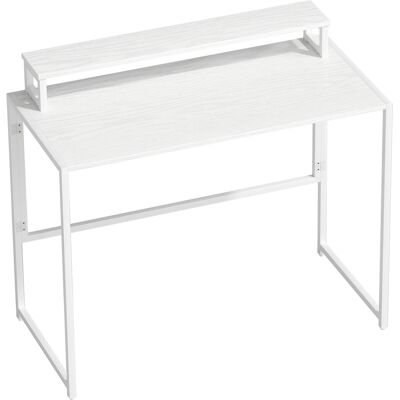 Homcom Scrivania Pieghevole Tavolo per Computer con Supporto per Monitor, per Studio, 100x48x87,5 cm, Bianco Aosom Italy Homcom Scrivania Pieghevole Tavolo per Computer con Supporto per Monitor, per Studio, 100x48x87,5 cm, Bianco Aosom Italy