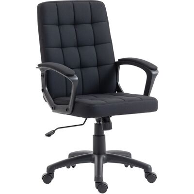 Vinsetto Sedia da Ufficio Girevole Rivestita in Lino Sintetico con Altezza Regolabile, Basculante Schienale Medio e Braccioli, Nero Aosom Italy Vinsetto Sedia da Ufficio Girevole Rivestita in Lino Sintetico con Altezza Regolabile, Basculante Schienale Medio e Braccioli, Nero Aosom Italy
