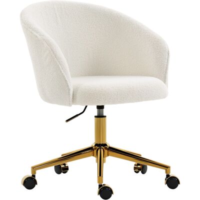 Homcom Sedia da Ufficio, Poltrona da Ufficio Ergonomica Regolabile in Altezza, Seduta Girevole, Base in Acciaio, Crema Aosom Italy Homcom Sedia da Ufficio, Poltrona da Ufficio Ergonomica Regolabile in Altezza, Seduta Girevole, Base in Acciaio, Crema Aosom Italy