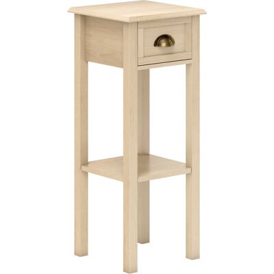 Homcom Tavolino Rustico con Cassetto e Mensola, per Soggiorno e Camera da Letto, 30x30x75 cm, Legno Naturale Aosom Italy Homcom Tavolino Rustico con Cassetto e Mensola, per Soggiorno e Camera da Letto, 30x30x75 cm, Legno Naturale Aosom Italy