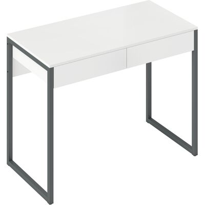 Homcom Scrivania con 2 Cassetti 100x50x75 cm Scrivania per Computer Gambe in Acciaio per Casa Spazi Ridotti Bianco Lucido Aosom Italy Homcom Scrivania con 2 Cassetti 100x50x75 cm Scrivania per Computer Gambe in Acciaio per Casa Spazi Ridotti Bianco Lucido Aosom Italy