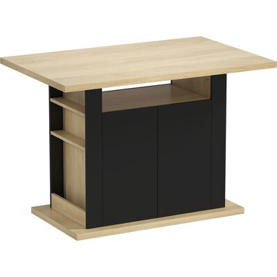 Homcom Tavolo da pranzo isola centrale cucina con ampio piano 4-6 persone armadio 4 ante 110 x 70 x 75,5 cm nero Aosom Italy Homcom Tavolo da pranzo isola centrale cucina con ampio piano 4-6 persone armadio 4 ante 110 x 70 x 75,5 cm nero Aosom Italy