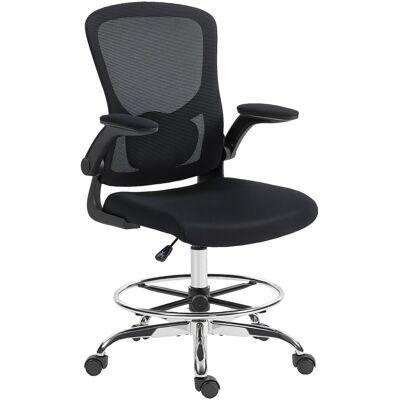 Homcom Sedia Moderno da ufficio ergonomica con supporto lombare 4D e braccioli ribaltabili, 60x60x108-132 cm, nero Aosom Italy Homcom Sedia Moderno da ufficio ergonomica con supporto lombare 4D e braccioli ribaltabili, 60x60x108-132 cm, nero Aosom Italy