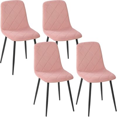 Homcom Sedie da pranzo set da 4 sedia da cucina con schienale, effetto velluto, poltrona 45 x 54 x 87 cm Rosa Aosom Italy Homcom Sedie da pranzo set da 4 sedia da cucina con schienale, effetto velluto, poltrona 45 x 54 x 87 cm Rosa Aosom Italy