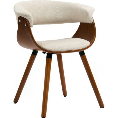 Homcom Sedia da pranzo, tessuto effetto lino, schienale curvo, gambe in legno, Beige Aosom Italy Homcom Sedia da pranzo, tessuto effetto lino, schienale curvo, gambe in legno, Beige Aosom Italy