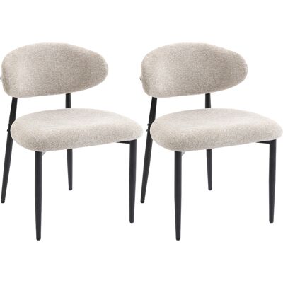 Homcom Set sedie da pranzo imbottite con gambe in acciaio, Beige Aosom Italy Homcom Set sedie da pranzo imbottite con gambe in acciaio, Beige Aosom Italy