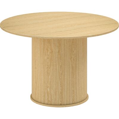 Homcom Tavolo rotondo da cucina per 5 persone, base cilindrica cannelata, 120x120x75 cm, Legno naturale Aosom Italy Homcom Tavolo rotondo da cucina per 5 persone, base cilindrica cannelata, 120x120x75 cm, Legno naturale Aosom Italy