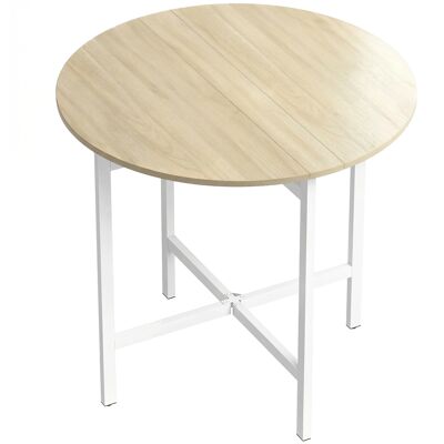 Homcom Tavolo pieghevole da pranzo con struttura in acciaio per 2-4 persone, 80x80x76 cm, Legno naturale Aosom Italy Homcom Tavolo pieghevole da pranzo con struttura in acciaio per 2-4 persone, 80x80x76 cm, Legno naturale Aosom Italy