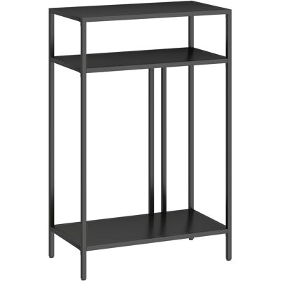Homcom Tavolo Consolle con Ripiani Aperti a 3 Livelli, in Acciaio, 55x30x85 cm, Nero Aosom Italy Homcom Tavolo Consolle con Ripiani Aperti a 3 Livelli, in Acciaio, 55x30x85 cm, Nero Aosom Italy