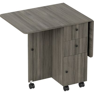 Homcom Tavolo a Ribalta a 6 Rotelle con 2 Cassetti e Armadietto ad Ante, in Legno, 120x60x76.5 cm, Grigio Aosom Italy Homcom Tavolo a Ribalta a 6 Rotelle con 2 Cassetti e Armadietto ad Ante, in Legno, 120x60x76.5 cm, Grigio Aosom Italy