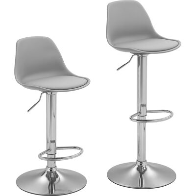 Homcom Set 2 Sgabelli Bar con Altezza Regolabile, Sgabelli Cucina Alti in PU con Schienale, Poggiapiedi e Seduta Morbida, Struttura in Acciaio, Sedie Bar Alte Girevoli a 360°, per Penisola, Grigio Aosom Italy Homcom Set 2 Sgabelli Bar con Altezza Regolabile, Sgabelli Cucina Alti in PU con Schienale, Poggiapiedi e Seduta Morbida, Struttura in Acciaio, Sedie Bar Alte Girevoli a 360°, per Penisola, Grigio Aosom Italy