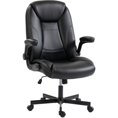 Homcom Sedia Ufficio Ergonomica con Braccioli Ribaltabili, Altezza Regolabile e Funzione Dondolo, Nero Aosom Italy Homcom Sedia Ufficio Ergonomica con Braccioli Ribaltabili, Altezza Regolabile e Funzione Dondolo, Nero Aosom Italy