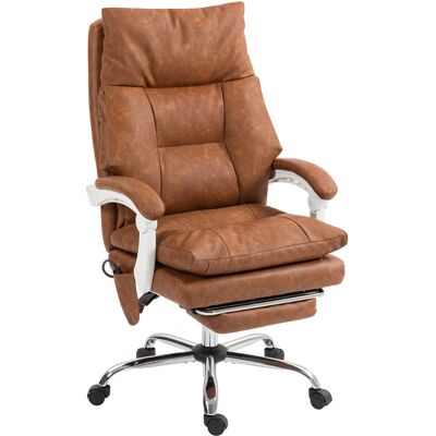 Homcom Sedia Ufficio Ergonomica, Poltrona da Ufficio in PU con Supporto Lombare Gonfiabile e Schienale Reclinabile, Altezza Regolabile, Marrone Aosom Italy Homcom Sedia Ufficio Ergonomica, Poltrona da Ufficio in PU con Supporto Lombare Gonfiabile e Schienale Reclinabile, Altezza Regolabile, Marrone Aosom Italy