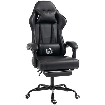 Homcom Sedia Gaming Ergonomica, Poltrona Gamer con Supporto Lombare Massaggiante e Schienale Reclinabile, Altezza Regolabile, Nero Aosom Italy Homcom Sedia Gaming Ergonomica, Poltrona Gamer con Supporto Lombare Massaggiante e Schienale Reclinabile, Altezza Regolabile, Nero Aosom Italy