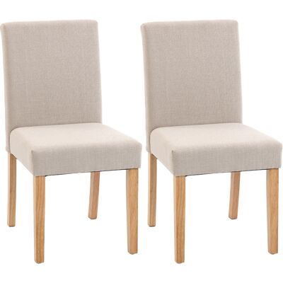 Homcom Set 2 Sedia Moderne da Pranzo con Seduta e Schienale Imbottiti, Gambe in Legno di Gomma, 56x46x88 cm, Crema Aosom Italy Homcom Set 2 Sedia Moderne da Pranzo con Seduta e Schienale Imbottiti, Gambe in Legno di Gomma, 56x46x88 cm, Crema Aosom Italy