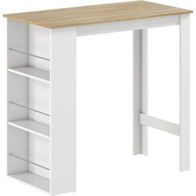 Homcom Tavolo da Bar in Acciaio e Truciolato con Mensole - Design Moderno Homcom Tavolo da Bar in Acciaio e Truciolato con Mensole - Design Moderno