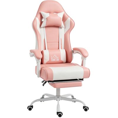 Homcom Sedia Gaming con Cuscino Lombare Massaggio, Vibrazione Reclinabile 155°, Altezza Regolabile, Poggiatesta e Poggiapiedi Retrattile, 63x66x134 cm, Rosa Aosom Italy Homcom Sedia Gaming con Cuscino Lombare Massaggio, Vibrazione Reclinabile 155°, Altezza Regolabile, Poggiatesta e Poggiapiedi Retrattile, 63x66x134 cm, Rosa Aosom Italy