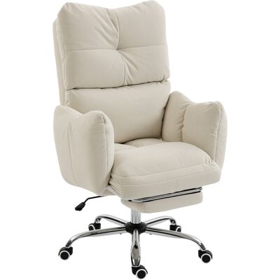 Homcom Sedia da Ufficio Ergonomica con Poggiapiedi e Imbottitura Spessa, Patrona per Gaming e Computer, 73x73x119 cm, Bianco Crema Aosom Italy Homcom Sedia da Ufficio Ergonomica con Poggiapiedi e Imbottitura Spessa, Patrona per Gaming e Computer, 73x73x119 cm, Bianco Crema Aosom Italy