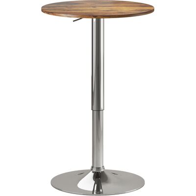 Homcom Tavolo Alto da Bar con Altezza Regolabile e Piano Girevole 360°, 60x60x93 cm, Marrone Aosom Italy Homcom Tavolo Alto da Bar con Altezza Regolabile e Piano Girevole 360°, 60x60x93 cm, Marrone Aosom Italy