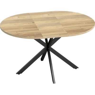 Homcom Tavolo da Pranzo Industriale per 4-6 Persone con Ribalta Rotonda, in Legno e Acciaio, 135x100x75 cm Aosom Italy Homcom Tavolo da Pranzo Industriale per 4-6 Persone con Ribalta Rotonda, in Legno e Acciaio, 135x100x75 cm Aosom Italy
