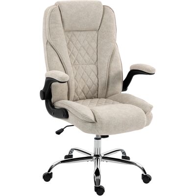 Homcom Poltrona da Ufficio, Sedia da Ufficio Ergonomica, Altezza Regolabile, Braccioli Reclinabili, 70x70x114-122 cm, Beige Aosom Italy Homcom Poltrona da Ufficio, Sedia da Ufficio Ergonomica, Altezza Regolabile, Braccioli Reclinabili, 70x70x114-122 cm, Beige Aosom Italy