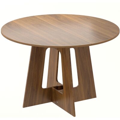 Homcom Tavolo da Pranzo Rotondo per 4 Persone, Tavolo da Cucina con Base a Croce, Ø110x73,5 cm, Marrone Aosom Italy Homcom Tavolo da Pranzo Rotondo per 4 Persone, Tavolo da Cucina con Base a Croce, Ø110x73,5 cm, Marrone Aosom Italy