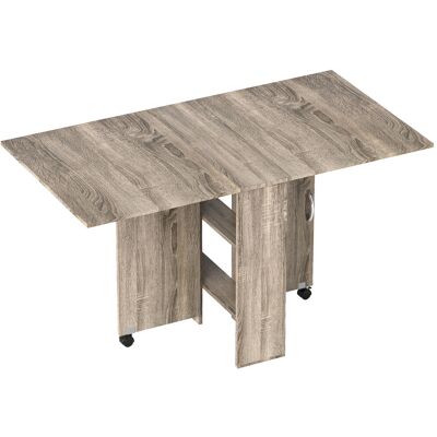 Homcom Tavolo a Ribalta con 2 Ripiani Inferiori per 6 Persone Max, in Legno 140x75x74 cm, Grigio Aosom Italy Homcom Tavolo a Ribalta con 2 Ripiani Inferiori per 6 Persone Max, in Legno 140x75x74 cm, Grigio Aosom Italy