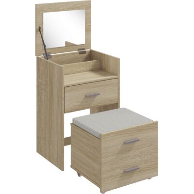 Homcom Postazione Trucco Toeletta con Specchio a Ribalta, Naturale Aosom Italy Homcom Postazione Trucco Toeletta con Specchio a Ribalta, Naturale Aosom Italy