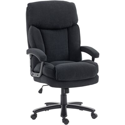 Homcom Poltrona da ufficio ergonomica da ufficio in tessuto con schienale alto, nero Aosom Italy Homcom Poltrona da ufficio ergonomica da ufficio in tessuto con schienale alto, nero Aosom Italy