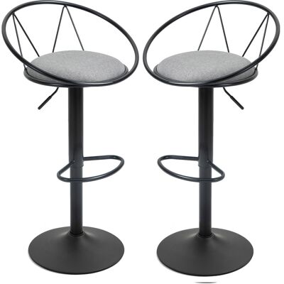 Homcom Set 2 Sgabelli Bar con Altezza Regolabile, Sgabelli Cucina Alti con Schienale, Poggiapiedi e Seduta Morbida, Struttura in Metallo, Sedie Bar Alte Girevoli a 360°, per Penisola, Grigio Aosom Italy Homcom Set 2 Sgabelli Bar con Altezza Regolabile, Sgabelli Cucina Alti con Schienale, Poggiapiedi e Seduta Morbida, Struttura in Metallo, Sedie Bar Alte Girevoli a 360°, per Penisola, Grigio Aosom Italy