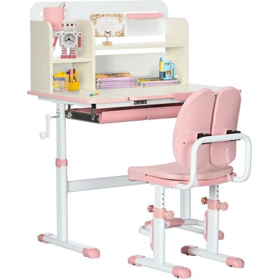Homcom ZONEKIZ Banco Scuola con Sedia per Bambini 3-12 Anni, Altezza Regolabile e Piano Inclinabile, Rosa Aosom Homcom ZONEKIZ Banco Scuola con Sedia per Bambini 3-12 Anni, Altezza Regolabile e Piano Inclinabile, Rosa Aosom